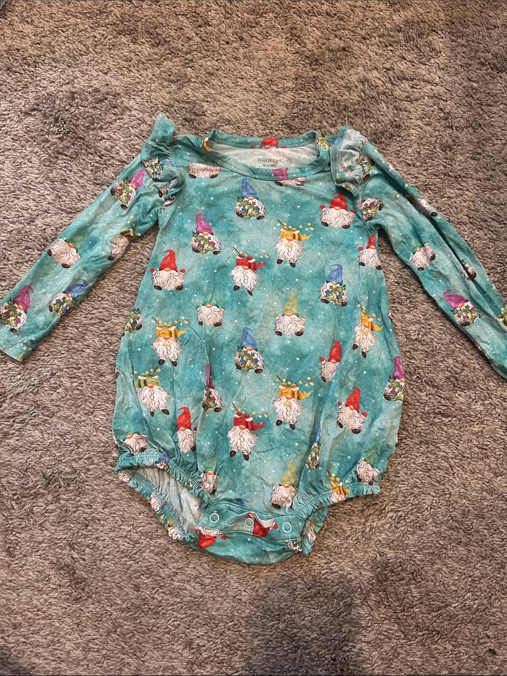 Posh Peanut 18-24mo Gnome Long Sleeve Bubble Romper